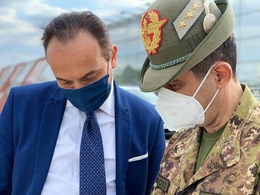 Il presidente Cirio con il generale Figliuolo