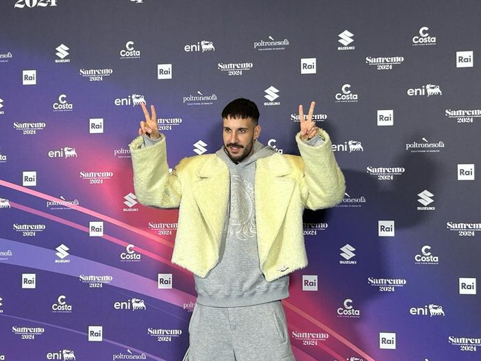 Fred De Palma prima della seconda serata del Festival di Sanremo