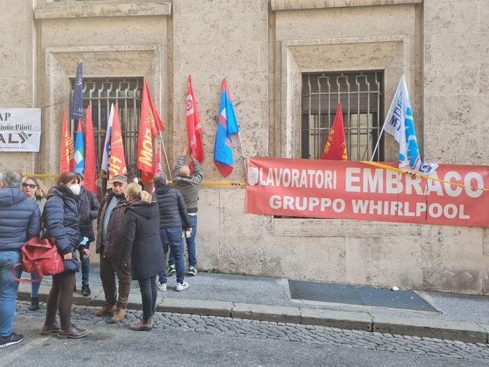 Manifestazione di lavoratori Embraco a Roma