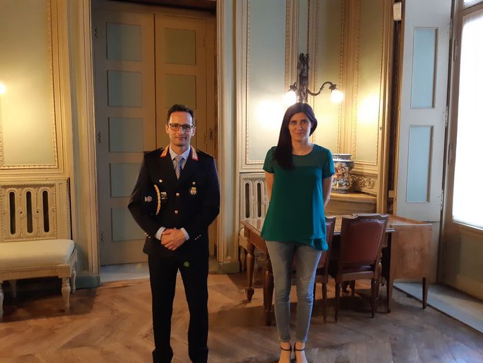 Chiara Appendino incontra Massimo Linarello,  primo comandante del Corpo di Polizia Metropolitana