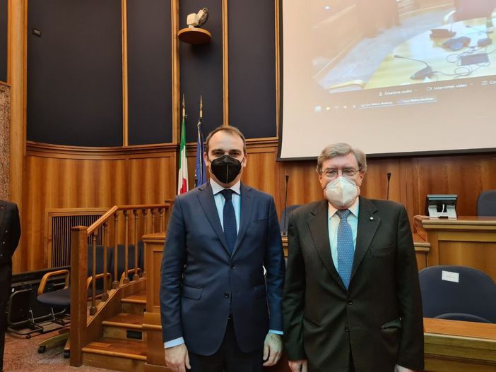 Il ministro Giovannini con Stefano Lo Russo - immagine d'archivio Il ministro Giovannini con Stefano Lo Russo - immagine d'archivio