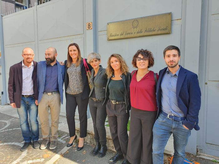La delegazione Fim Cisl Olisistem Start al ministero del lavoro con il sostegno degli onorevoli  Francesca Bonomo PD e Jessica Costanzo M5S;