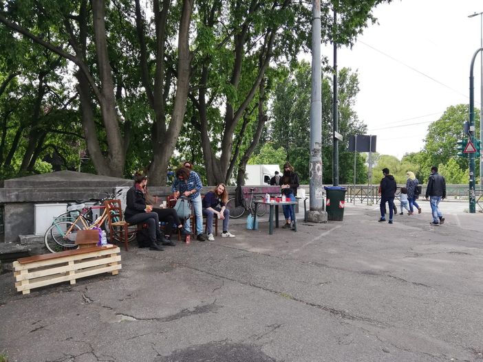 Le panchine installate lo scorso sabato