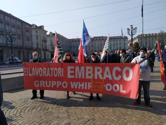 protesta dei lavoratori ex Embraco protesta dei lavoratori ex Embraco