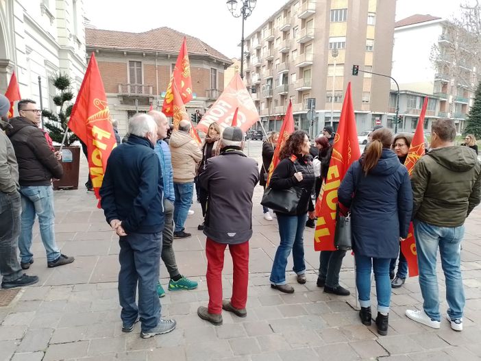 Foto di archivio dei dipendenti della Delgrosso di Nichelino, azienda in crisi
