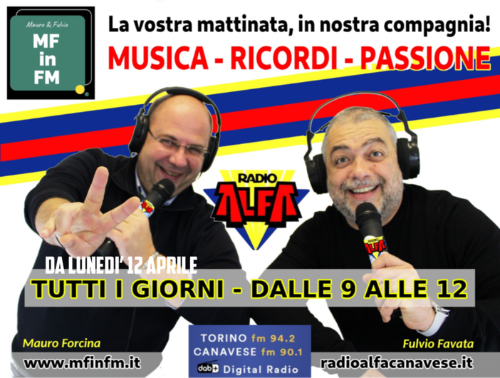 Da lunedì 12 aprile “mf in fm” sbarca su Radio Alfa Da lunedì 12 aprile “mf in fm” sbarca su Radio Alfa