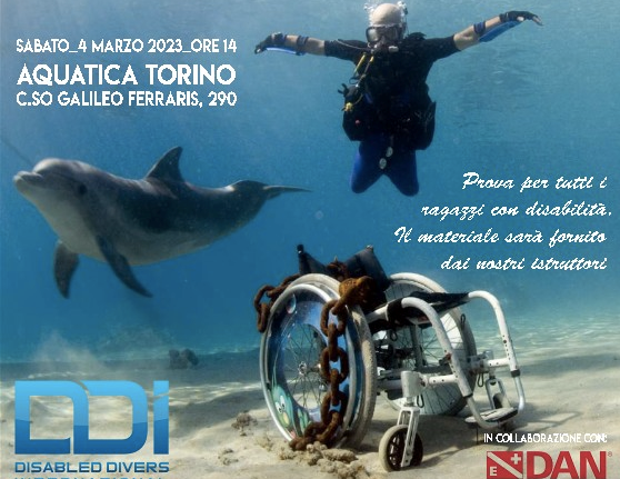 Torino, il mondo del subacqueo si apre alle disabilità grazie ad Aquamica Torino, il mondo del subacqueo si apre alle disabilità grazie ad Aquamica