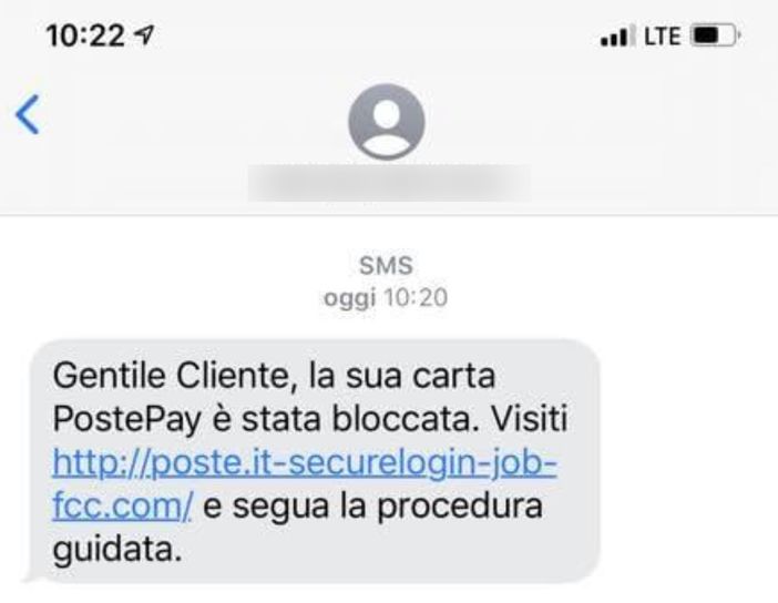 Attenzione truffa: arriva via sms, l'importante e non cliccare sul link Attenzione truffa: arriva via sms, l'importante e non cliccare sul link
