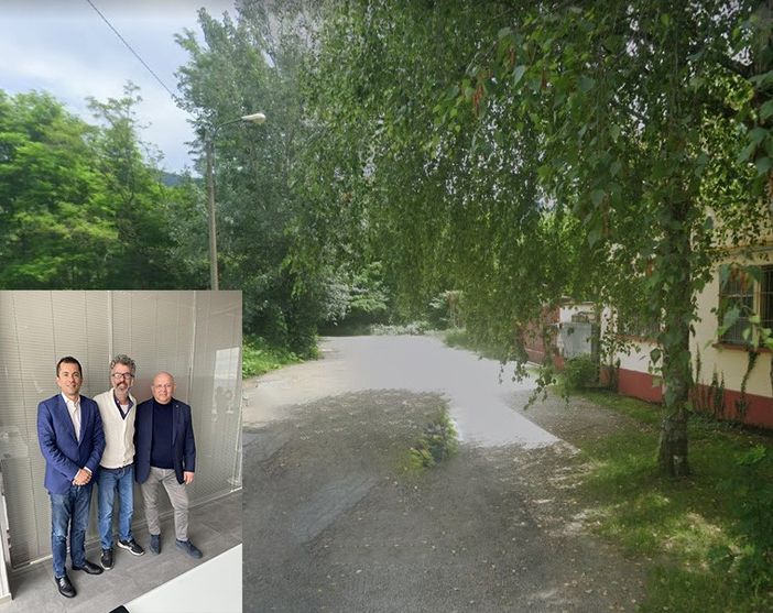 Il tratto di Viale Italia a cui dovrebbe agganciarsi il ponte per la variante. In basso da sinistra Gabusi, Ventre e Ruzzola