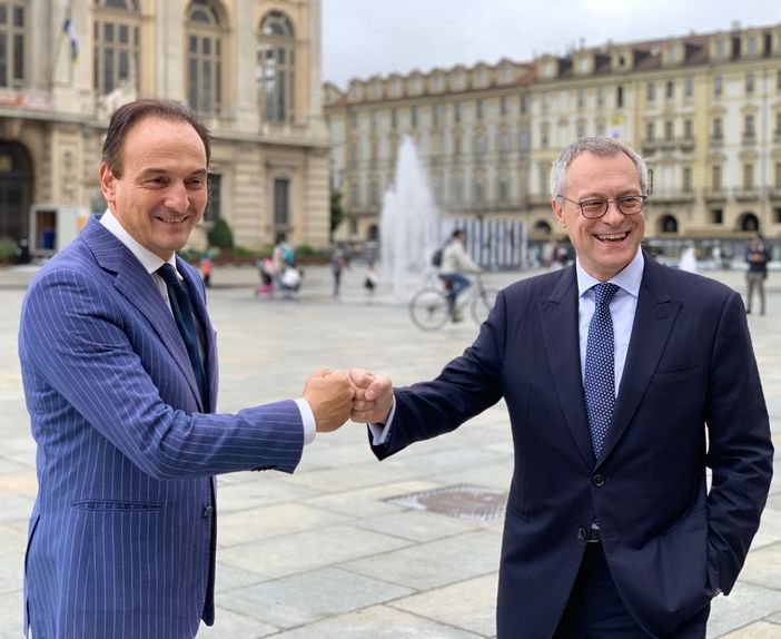 Cirio e Bonomi in piazza Castello