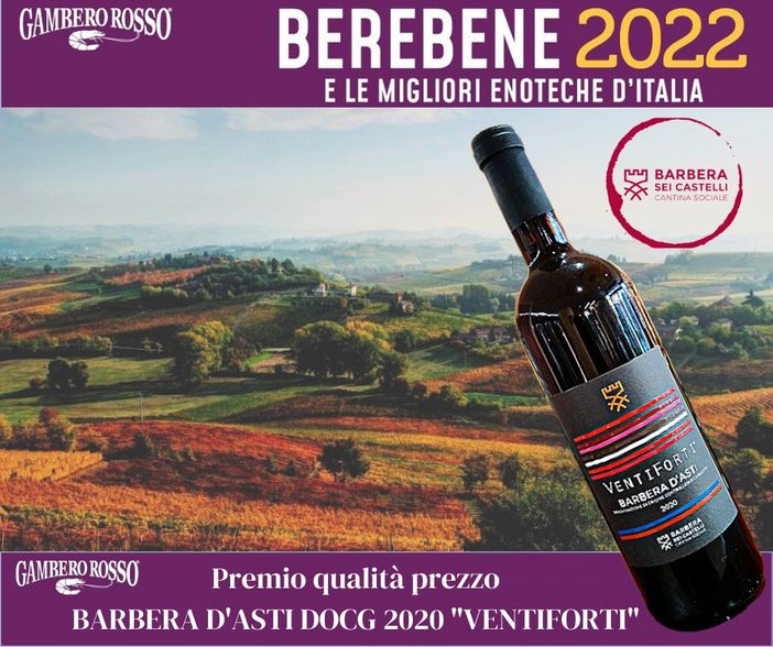 Nella Guida Berebene 2022 anche il Barbera d’Asti DOCG Ventiforti 202 Nella Guida Berebene 2022 anche il Barbera d’Asti DOCG Ventiforti 202