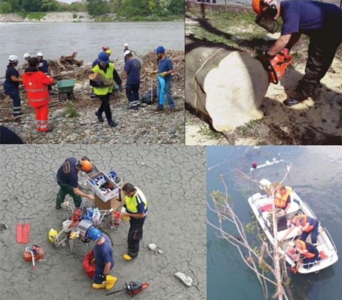 San Mauro, nel fine settimana la protezione civile pulisce il Po e simula alluvioni