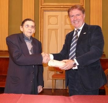 Aldo Rosa in una premiazione a Pinerolo di qualche anno fa