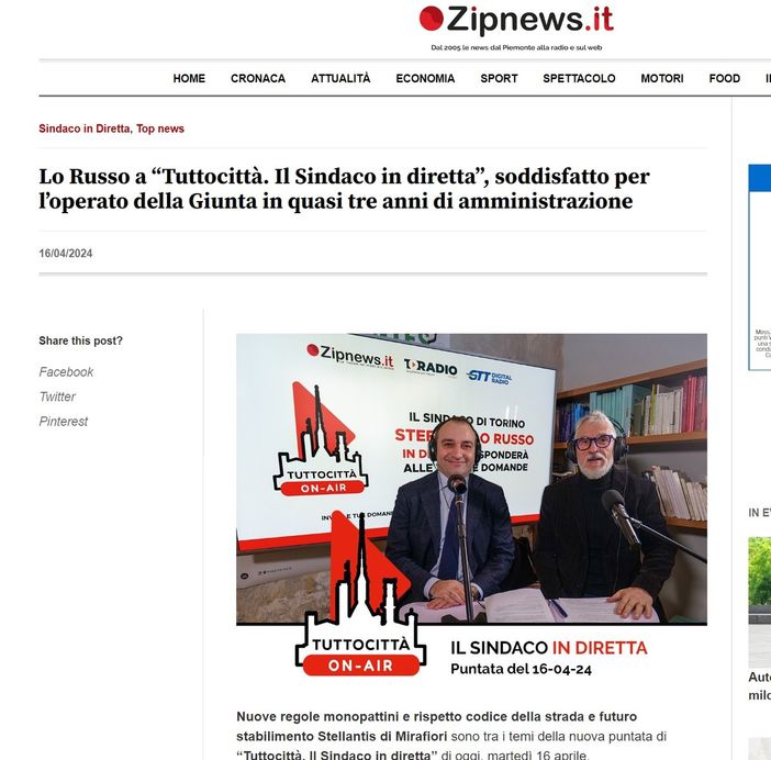 Il sindaco Stefano Lo Russo