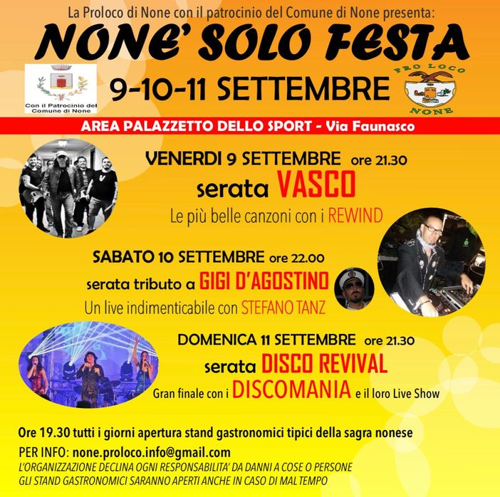 A None si torna a fare festa con tre serate dedicate al cibo e alla musica dal vivo A None si torna a fare festa con tre serate dedicate al cibo e alla musica dal vivo