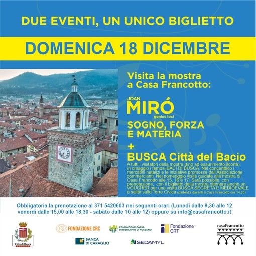 Verso il Natale a Busca con l'iniziativa "Un biglietto, due eventi" Verso il Natale a Busca con l'iniziativa "Un biglietto, due eventi"