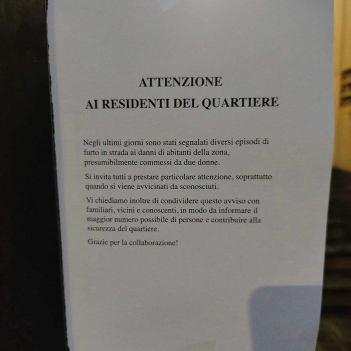 Il volantino apparso a Pozzo Strada Il volantino apparso a Pozzo Strada