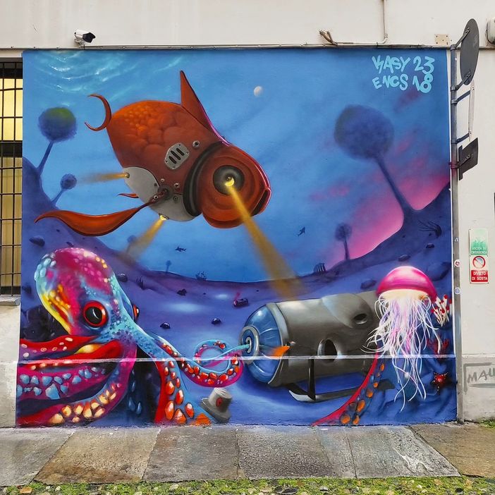 Conclusa l'opera di Kasy 23 & Encs18 in Piazza Moncenisio Conclusa l'opera di Kasy 23 & Encs18 in Piazza Moncenisio