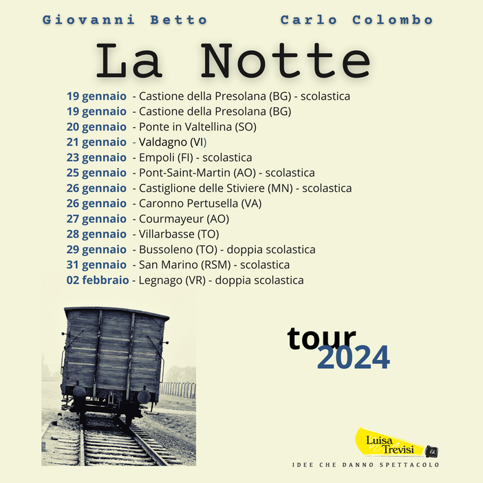 A Villarbasse lo spettacolo "La Notte" per la Giornata della Memoria