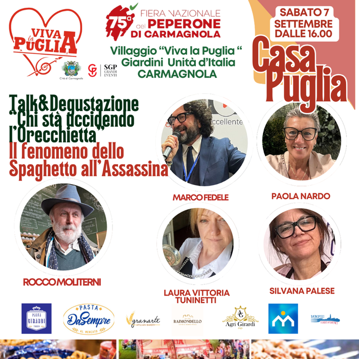 Chi sta uccidendo l’orecchietta? Il fenomeno dello Spaghetto all’assassina barese a Carmagnola! Chi sta uccidendo l’orecchietta? Il fenomeno dello Spaghetto all’assassina barese a Carmagnola!