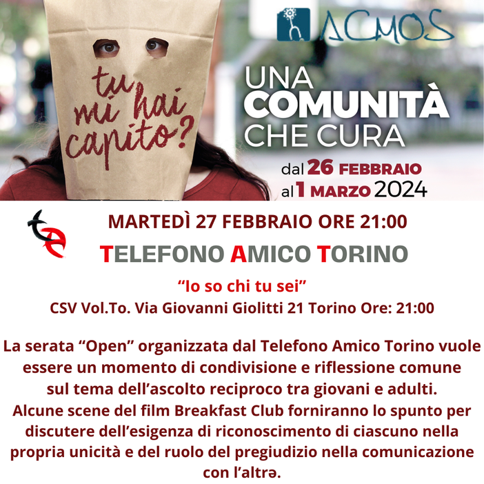 "Tu mi hai capito? Una comunità che cura": al via la seconda edizione del festival sul benessere mentale dellɜ giovani