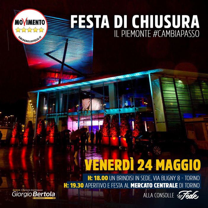 L'agenda elettorale di Giorgio Bertola per venerdì 24 maggio