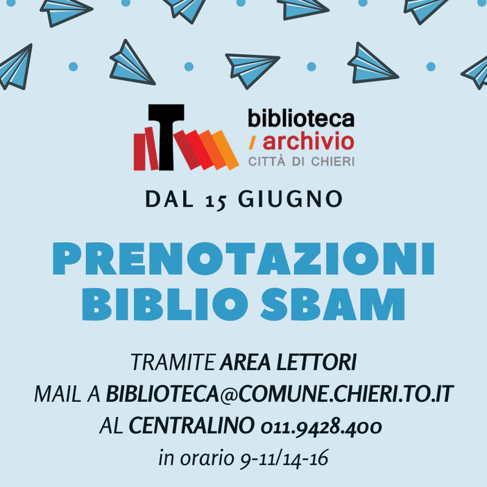 A luglio appuntamento con le letture per bambini e ragazzi nel giardino della Biblioteca di Chieri