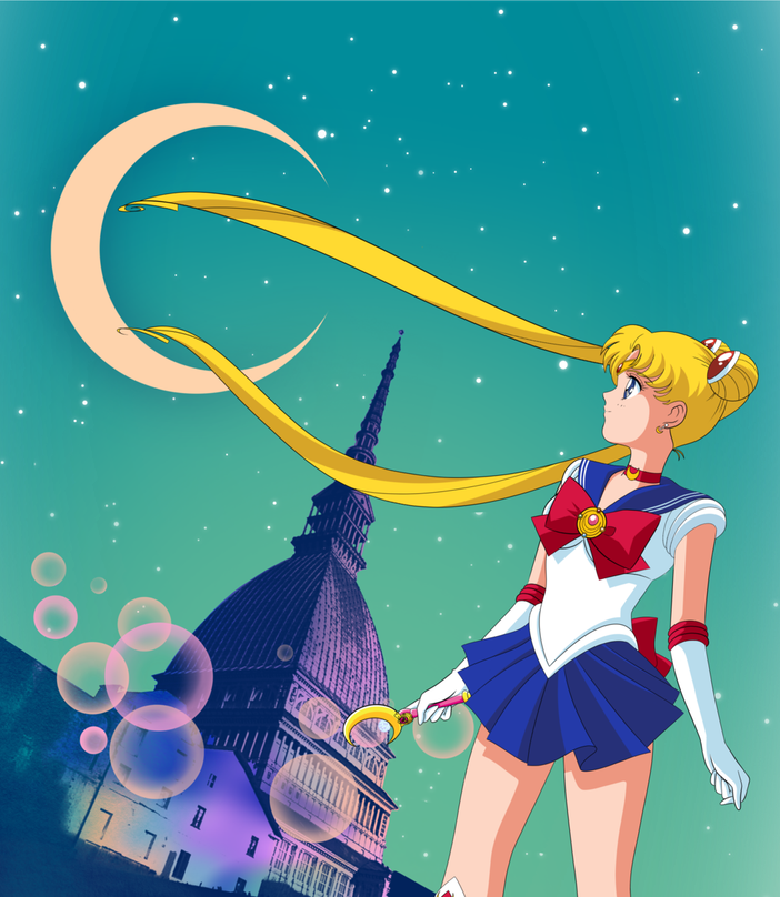 Illustrazione realizzata da Pietro Antonazzi per la locandina della mostra &quot;Sailor Moon: 25 anni in Italia&quot;
