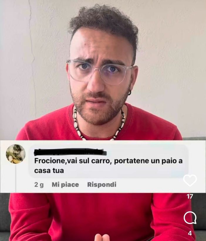 Uno dei tanti insulti rivolti al consigliere Raia Uno dei tanti insulti rivolti al consigliere Raia