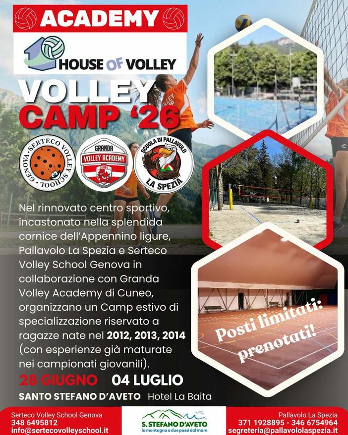 Volley Camp 2026: a Santo Stefano d’Aveto una settimana di sport, crescita e alta specializzazione