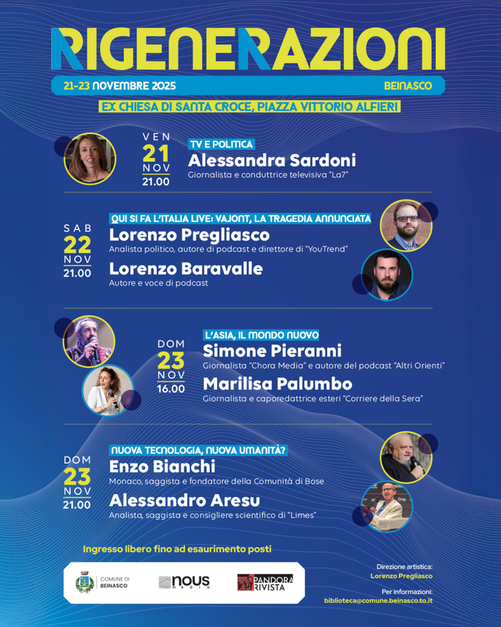 La locandina dell'edizione 2025 di 'Rigenerazioni'