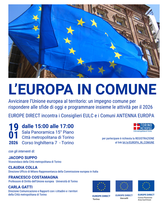 La locandina dell'evento in programma il 19 gennaio