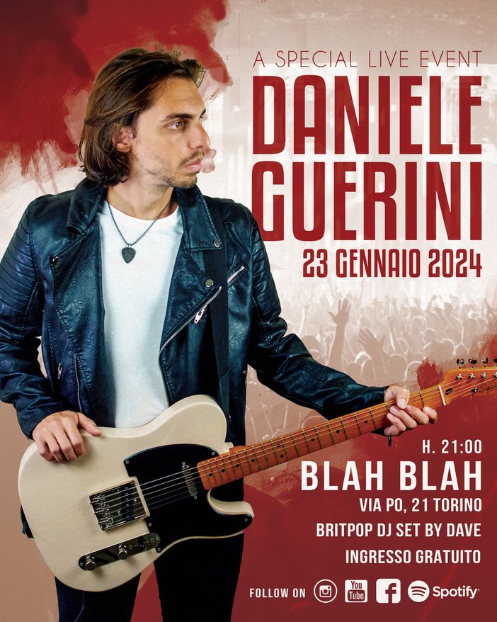 Il cantautore torinese Daniele Guerini in concerto al Blah Blah