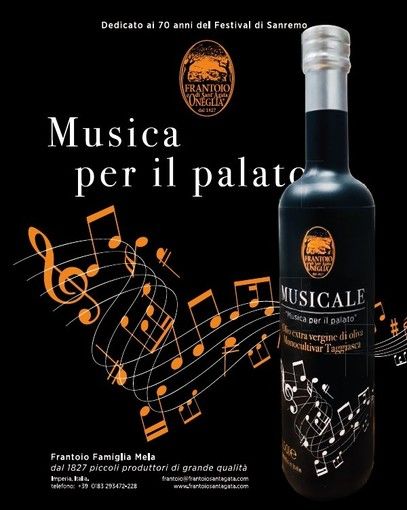 Arriva in tavola “Musicale”, l’olio dedicato ai 70 anni del Festival della Canzone