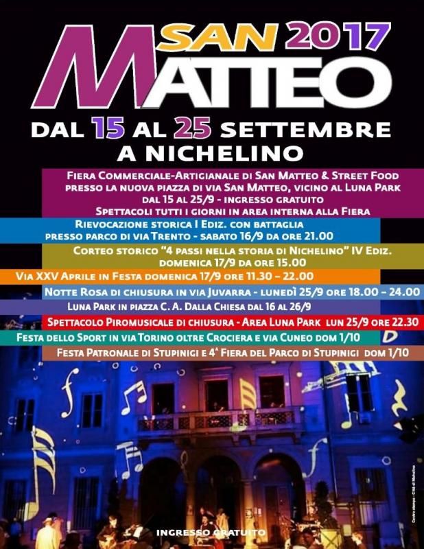 San Matteo, da questa sera Nichelino è in festa San Matteo, da questa sera Nichelino è in festa