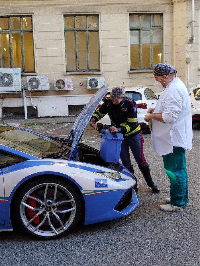Salvata dal rene trasportato dalla Lamborghini del trasporto organi, il marito ringrazia la Polizia Salvata dal rene trasportato dalla Lamborghini del trasporto organi, il marito ringrazia la Polizia