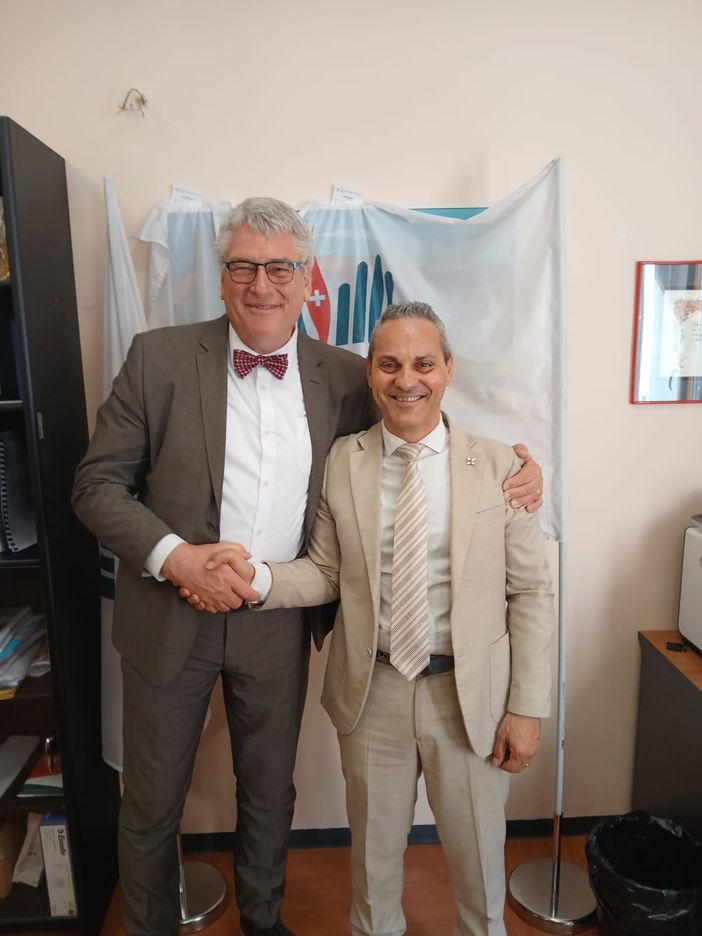 Incontro tra il commissario Schael e il presidente Bufalo Incontro tra il commissario Schael e il presidente Bufalo