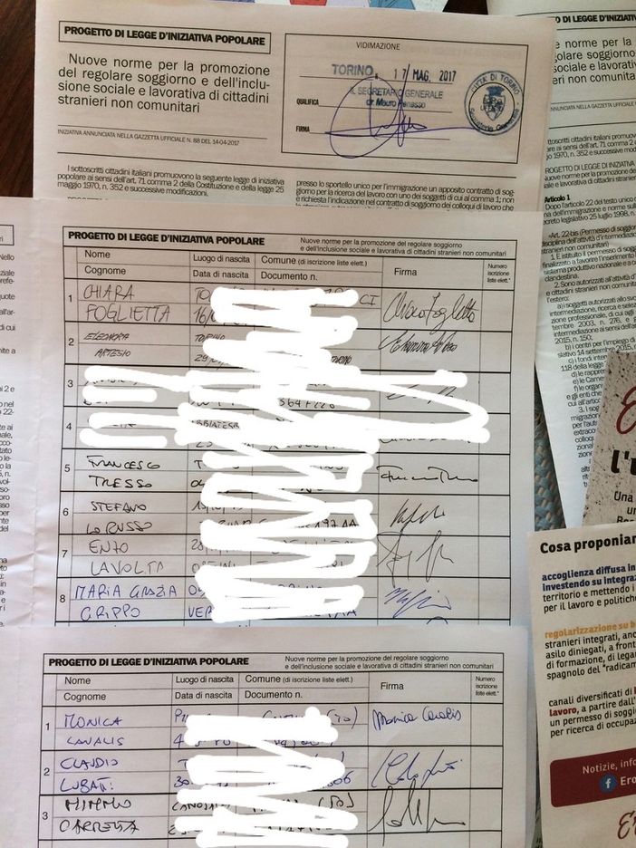 "Ero straniero", adesione anche dai consiglieri comunali di Torino alla campagna dei Radicali "Ero straniero", adesione anche dai consiglieri comunali di Torino alla campagna dei Radicali