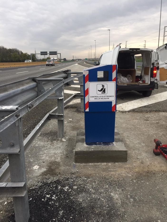 L'autovelox sulla Torino-Milano