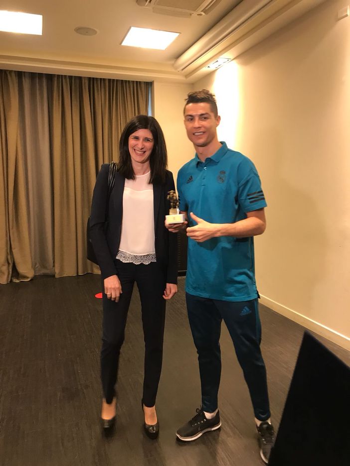 L'incontro tra Cristiano Ronaldo e Chiara Appendino prima di Juve-Real dello scorso aprile