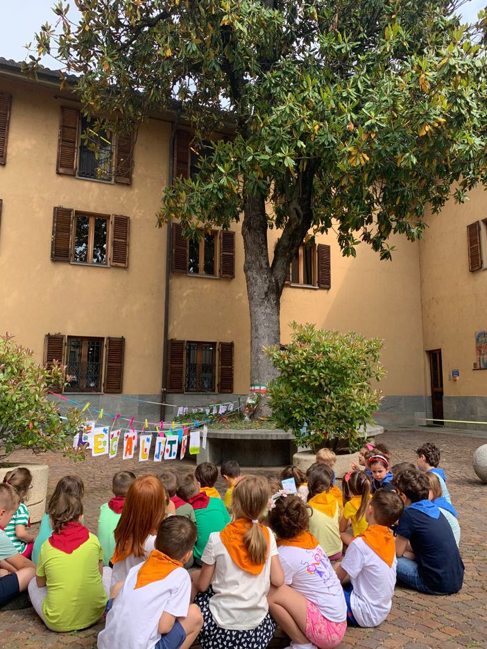 bimbi seduti vicino a albero legalità