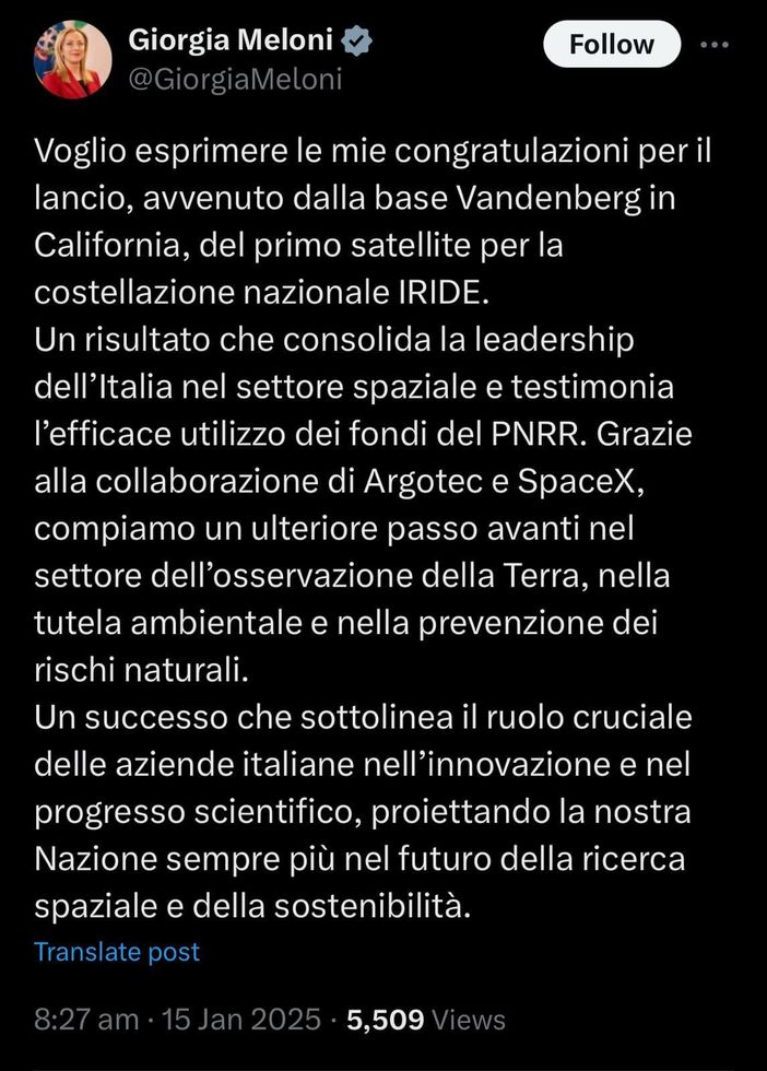 post social di Giorgia Meloni post social di Giorgia Meloni