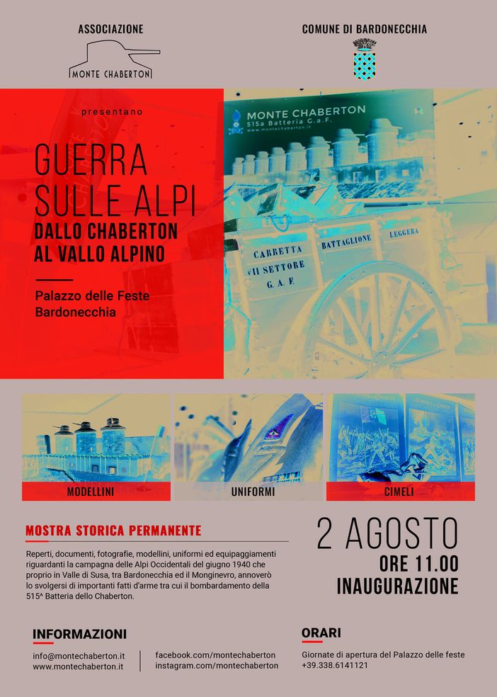 Bardonecchia, a Palazzo delle Feste la mostra &quot;Guerra sulle Alpi, dallo Chaberton al Vallo Alpino&quot;