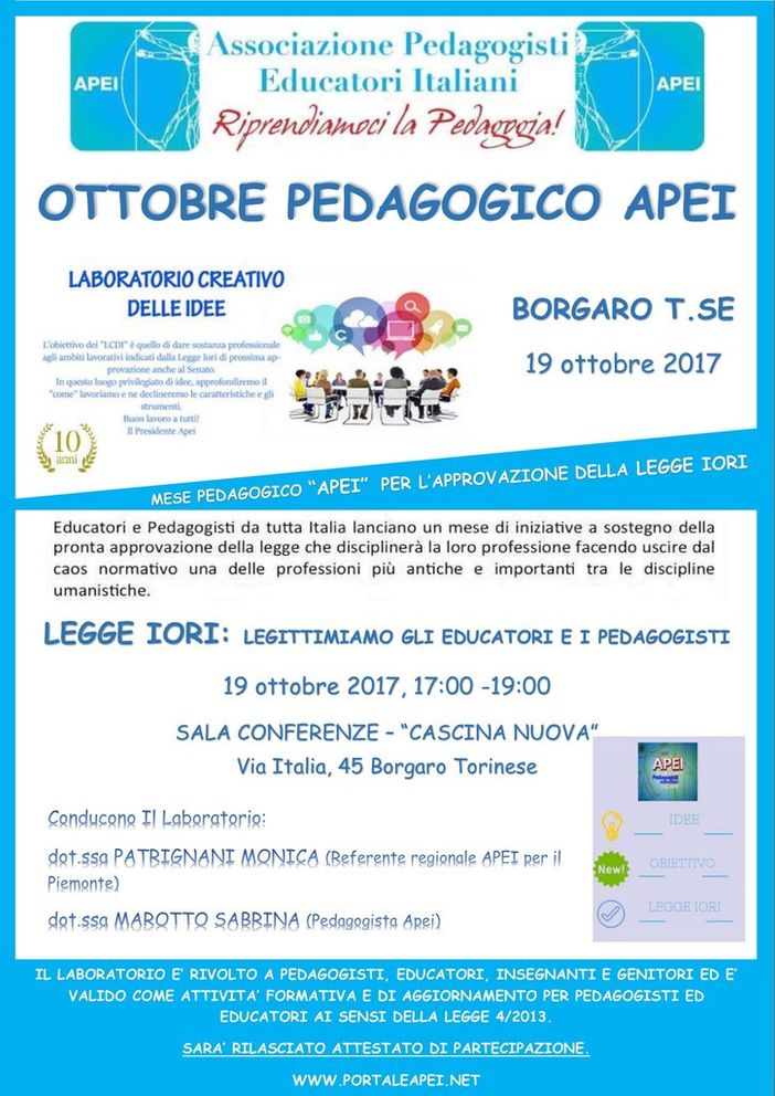 Ottobre pedagogico in Piemonte Ottobre pedagogico in Piemonte
