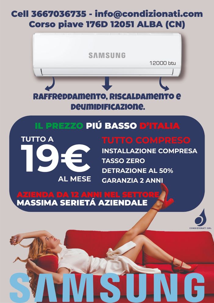 Ondata di calore in arrivo: l’Italia si prepara a temperature roventi. Condizionati Srl lancia la promo Samsung a 19€/mese