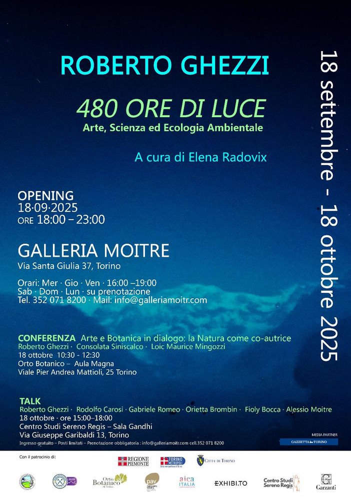 480 Ore di Luce: dal 18 ottobre un viaggio artistico tra Natura, Scienza e Ecologia