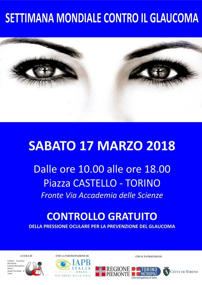 Sabato 17 marzo visite gratuite in piazza Castello per la lotta contro il glaucoma