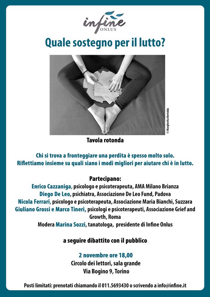 Al Circolo dei lettori, psicologia e professionisti per superare il lutto