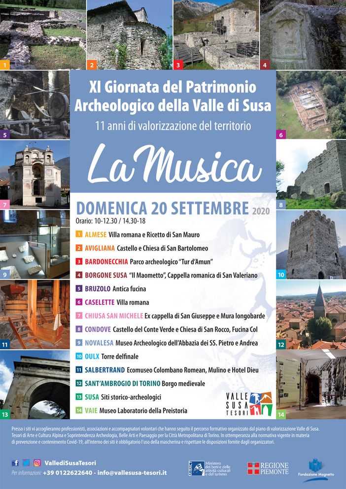 Il 20 settembre XI Giornata del Patrimonio Archeologico della Valle di Susa Il 20 settembre XI Giornata del Patrimonio Archeologico della Valle di Susa