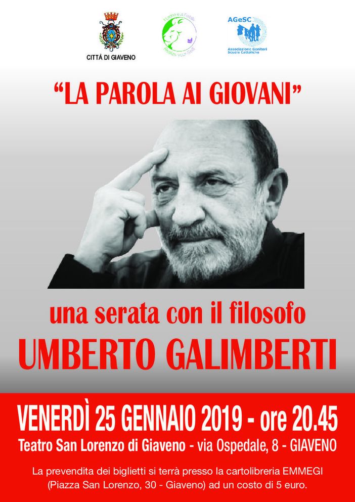 Giaveno, una serata con il filosofo Umberto Galimberti